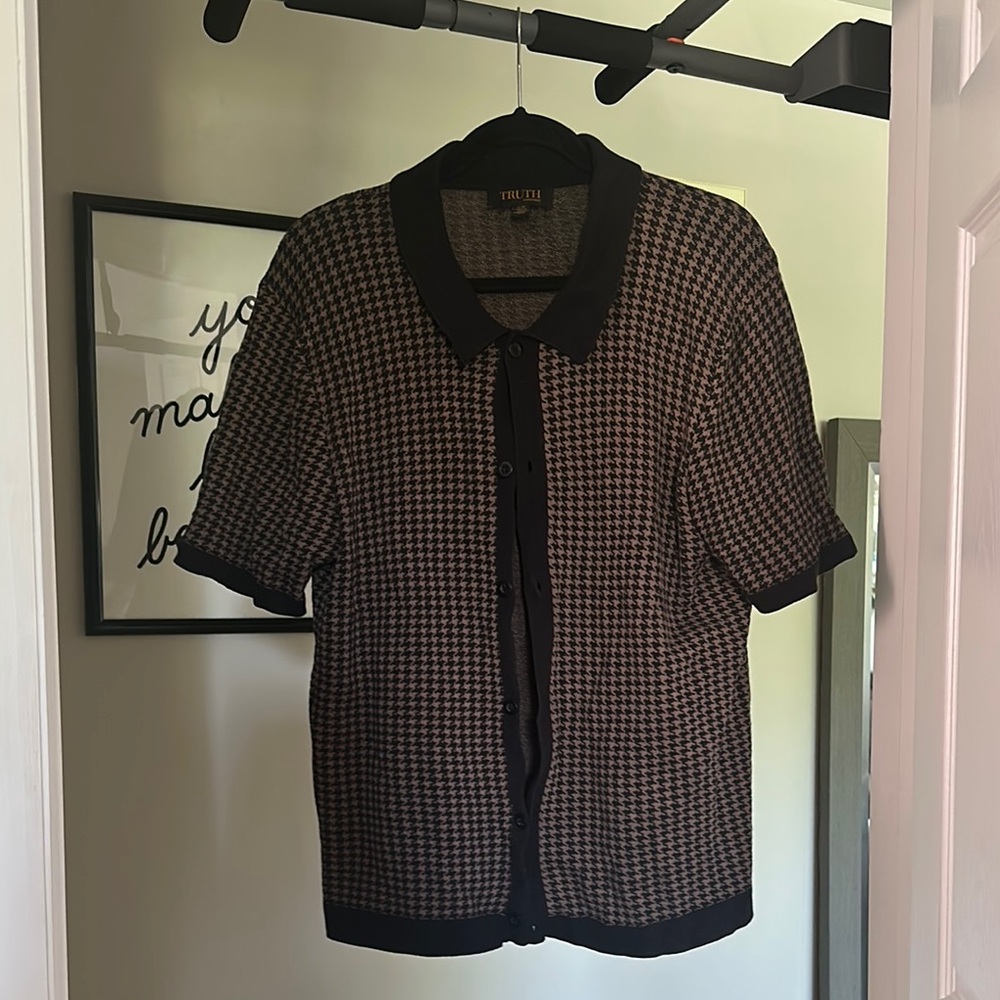 The Truth Black and Brown Houndstooth shirt